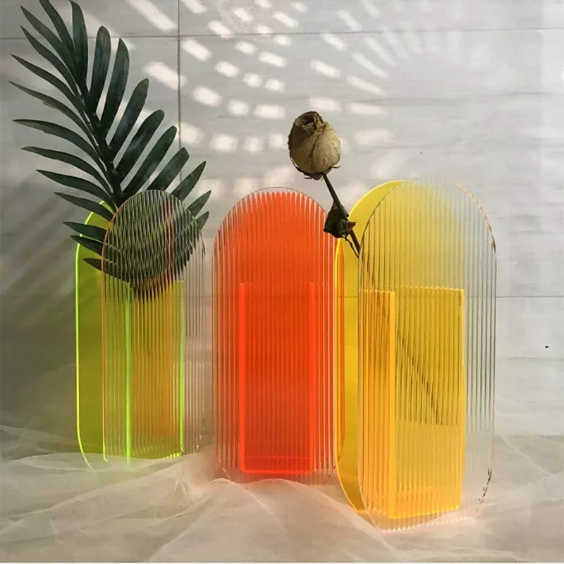 

NEW Acrylic Flower Vase Colorful Modern Contemporary Design Floral Container Decoration For Home Office