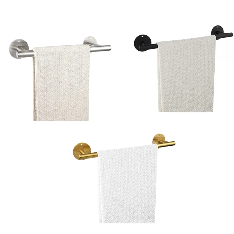 

Self Adhesive Towel Rack,16Inch Stainless Steel Single Towel Rack Bathroom Kitchen Wall Mounted Towel Rack