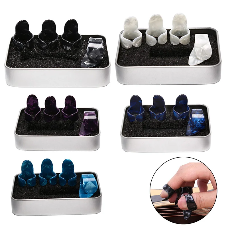 

4pcs/set 1 Thumb + 3 Finger Guitar Picks Guitar Plectrums For Electric Guitar