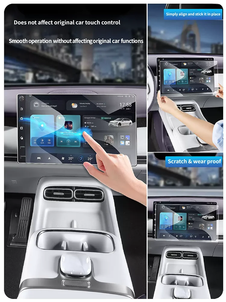 Фото Для Changan Qiyuan Nevo A06 2026 2027: Защитная пленка из ТПУ для интерьера автомобиля, панели переключения передач, центральной консоли, навигационного экрана (защита от царапин) №3