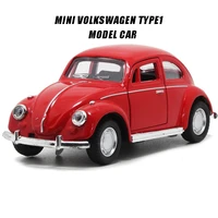 132 mini volkswagen type1 retro vintage vehicle alloy model car diecast toy simulation pull back toy for children 5 6 years old