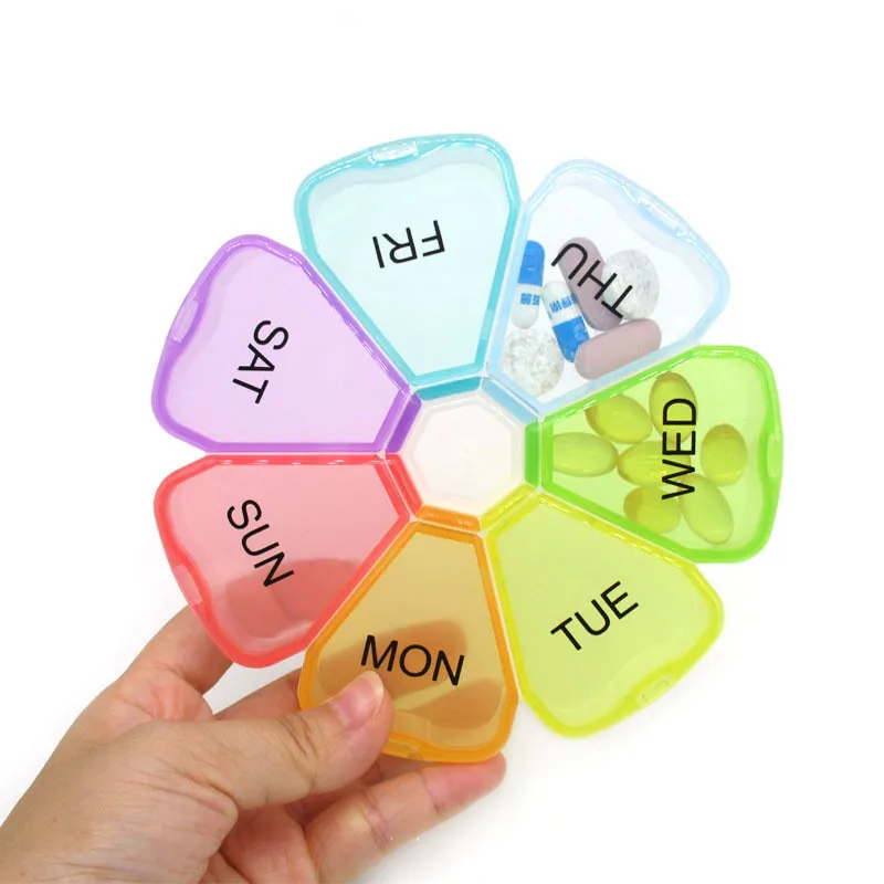 

Portable Weekly Pill Box Plastic Organiser 7 Day Tablet Box Large Compartment for Vitamins Fish Oils Supplements and Medicine