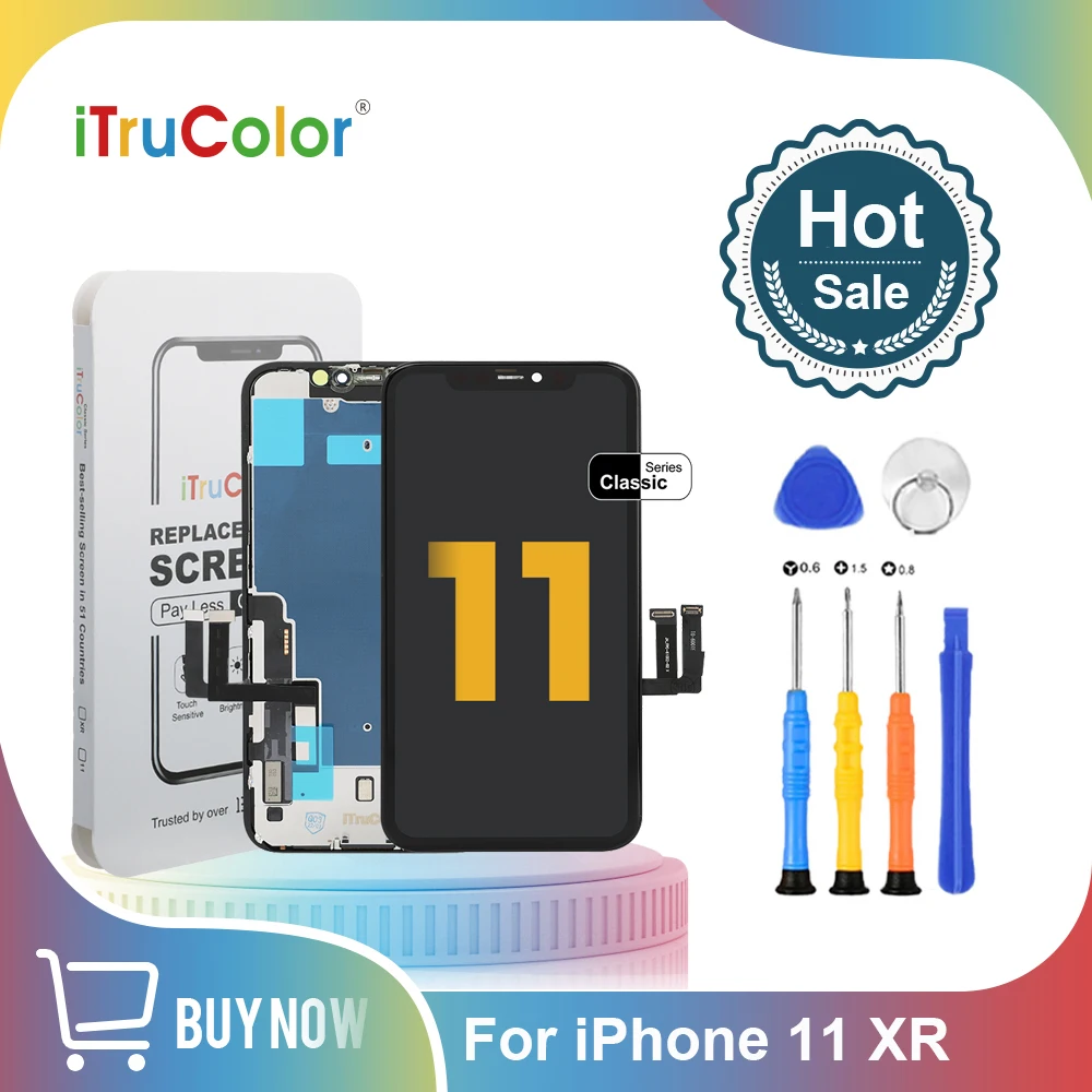 

iTruColor Screen Replacement for iPhone 11 XR Touch Screen LCD Display with Repair Tool and Waterproof Adhesive Classic series
