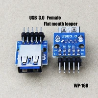1pc data charging cable jack test board with pin header 90 degree usb power port jack usb 3 0 female connector socket wp 168