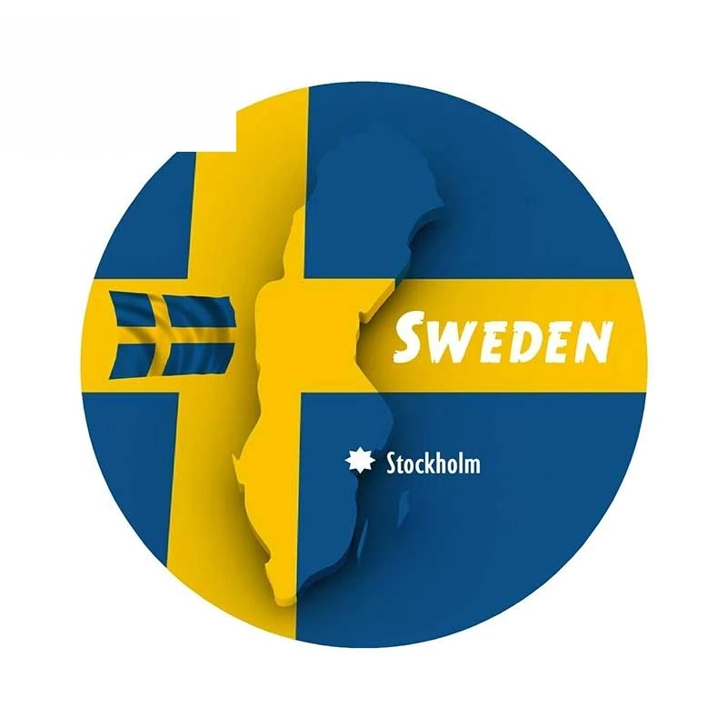 

Креативная Карта Швеции, флаг, наклейка, водонепроницаемая виниловая Автомобильная наклейка для топливной крышки, окна, бампера, ноутбука, автомобильные аксессуары, 13 см * 13 см
