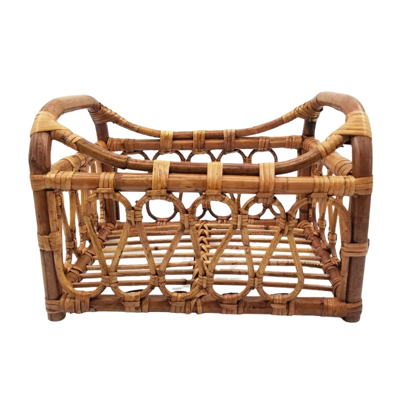 Newborn Photography Props Woven Rattan Basket Retro Knit Cany Basket Chair Baby Photo Shooting Studio Box Cribs Accessories