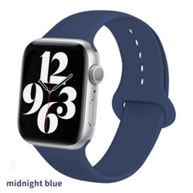 

For Silicone Soft Rubber Watch Strap Quick Release Apple Watch Band for iWatch 8 7 6 5 4 3 2 1 SE
