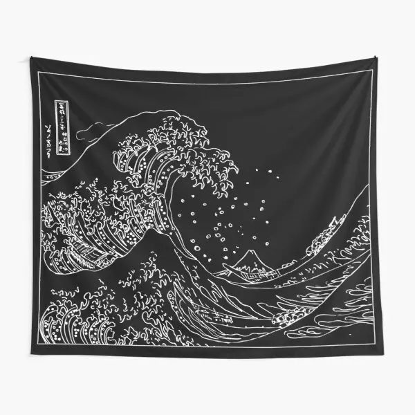 Черно-белый гобелен с волнистыми контурами одеяло для йоги домашний цветной