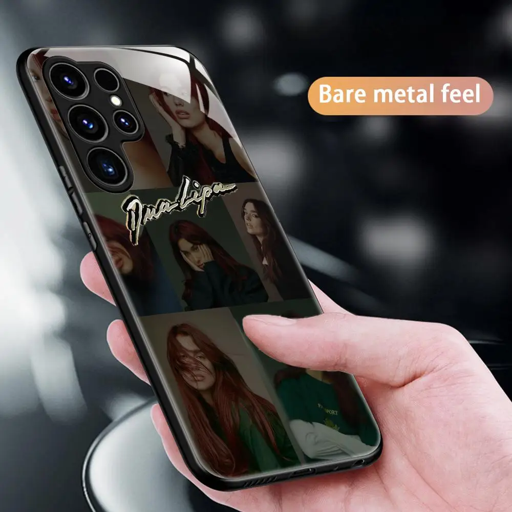 Фото Чехол для телефона с изображением певицы Дуа Липы для Samsung S26 S25 S24 S23 S22 S21 Plus Ultra Note20, стеклянный магнитный чехол. №3