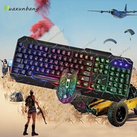 RGB Backlit Gamer Keyboard And Mouse Combos LED USB Wired Multimedia Ergonomics Gaming Keyboards For Computer Desktop Teclado