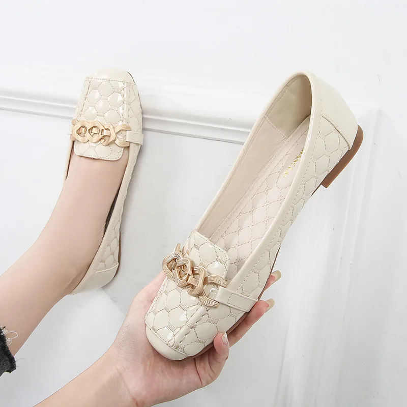 

Casual flat Women Shoes Summer Autumn Loafers Fashion comfortable Women Flats Office Ladies Shoes Black Apricot 659-8