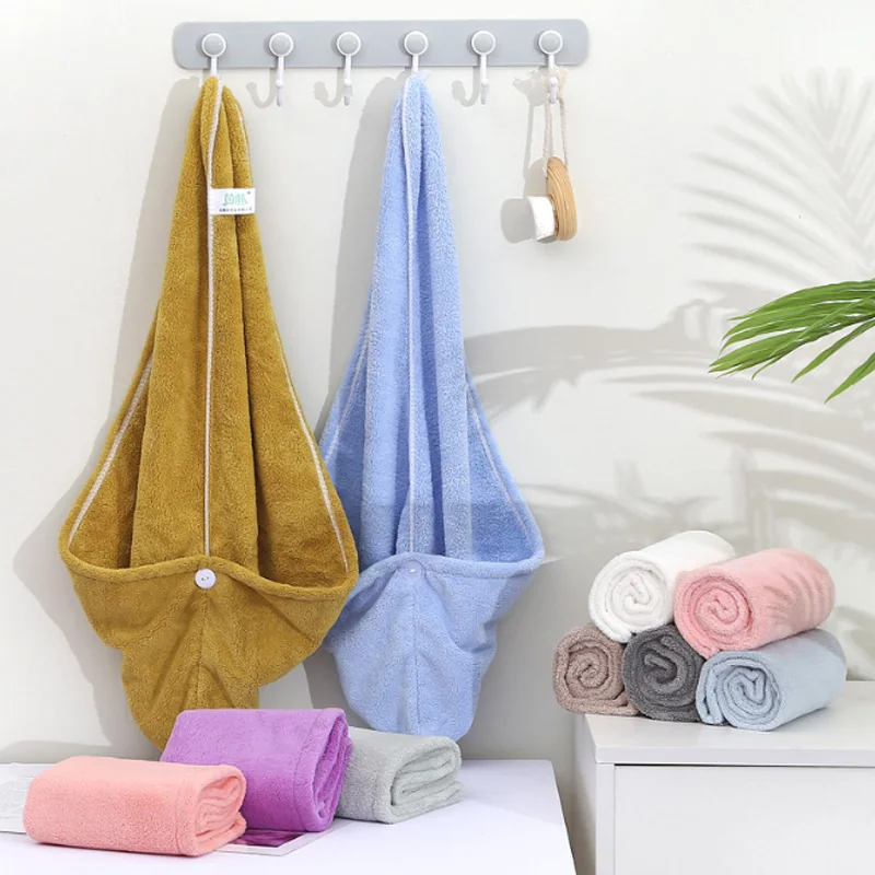 

Towel Women Adult Bathroom Absorbent Quick-Drying Bath Thicker Shower Long Curly Hair Cap Microfiber Wisp Dry Head Hair Towel