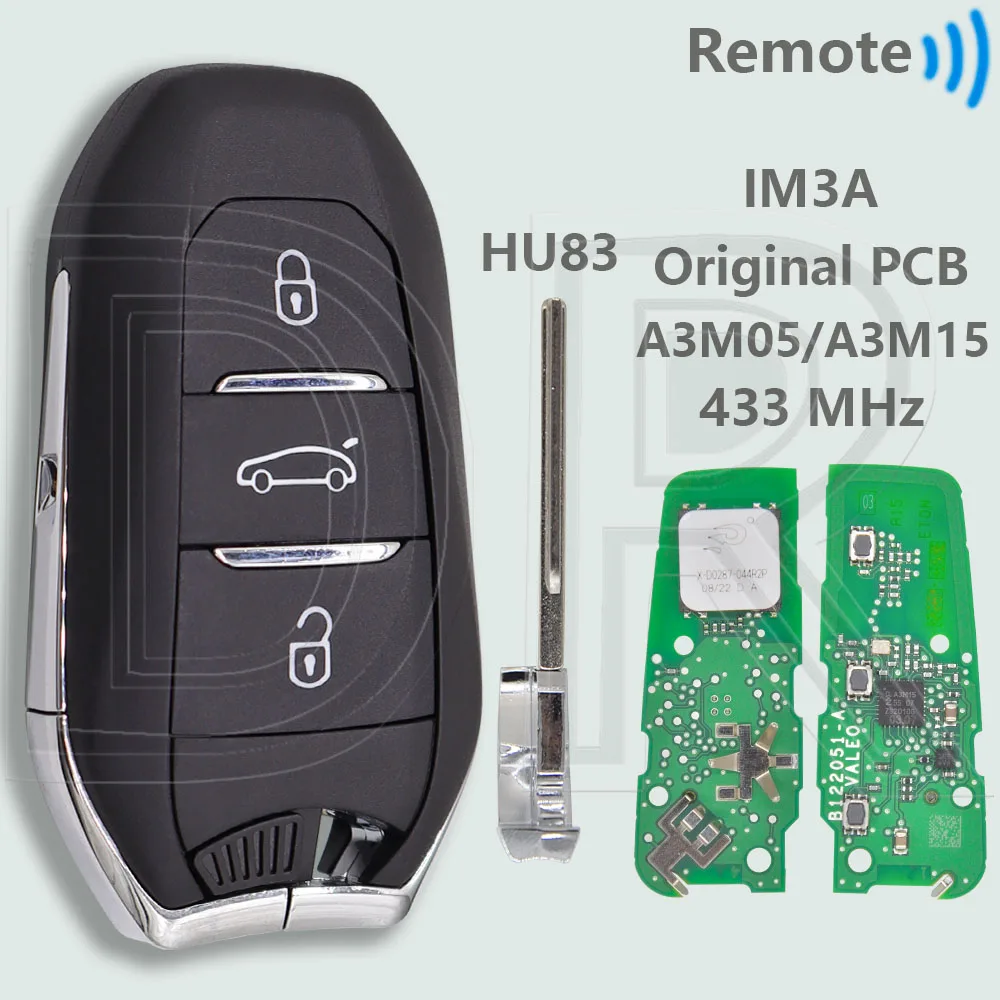 

Оригинальный чип DR IM3A PCB 4A A3M15, 433 МГц, бесконтактный автомобильный дистанционный ключ для Peugeot 307 308 3008 508 5008 Citroen C3 C4 Opel Vauxhall