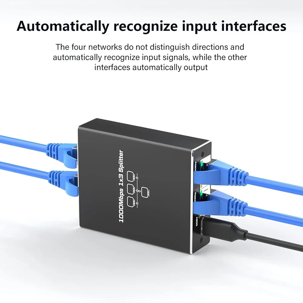 Разветвитель Ethernet для ПК и ноутбуков сетевой RJ45 1 в 4 выхода 1X3 1X2 100M 1000M