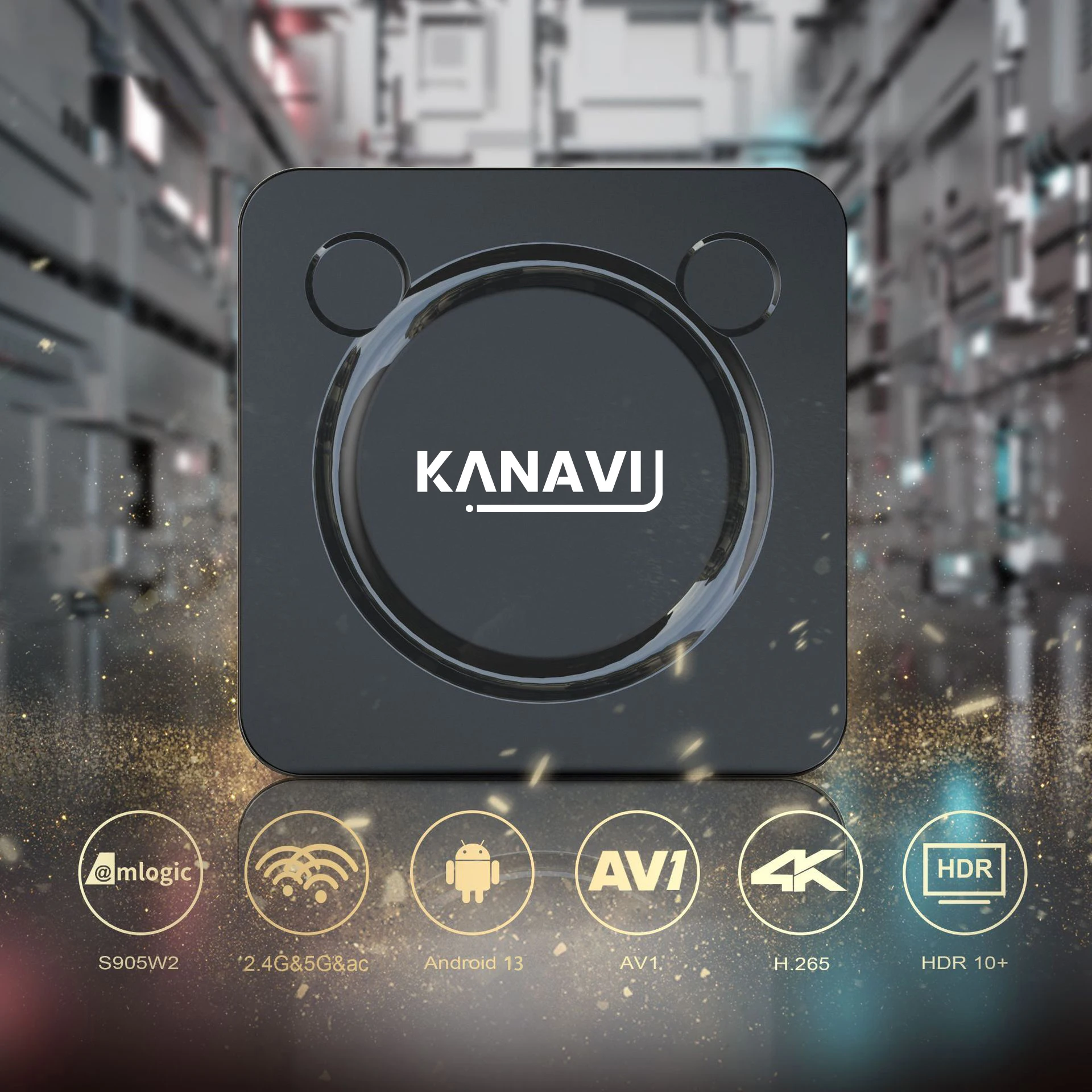 Смарт ТВ Box KANAVI Android 13 8K HDR10+ BT Google Assistant Быстрая Передача Данных Wi-Fi Amlogic S905w2 4 ГБ ОЗУ