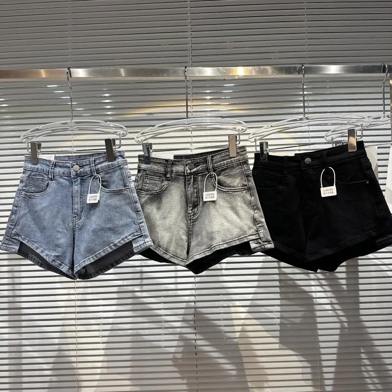 

PREPOMP 2023 Весна Лето Новое поступление винтажные тонкие джинсовые шорты для женщин GH301