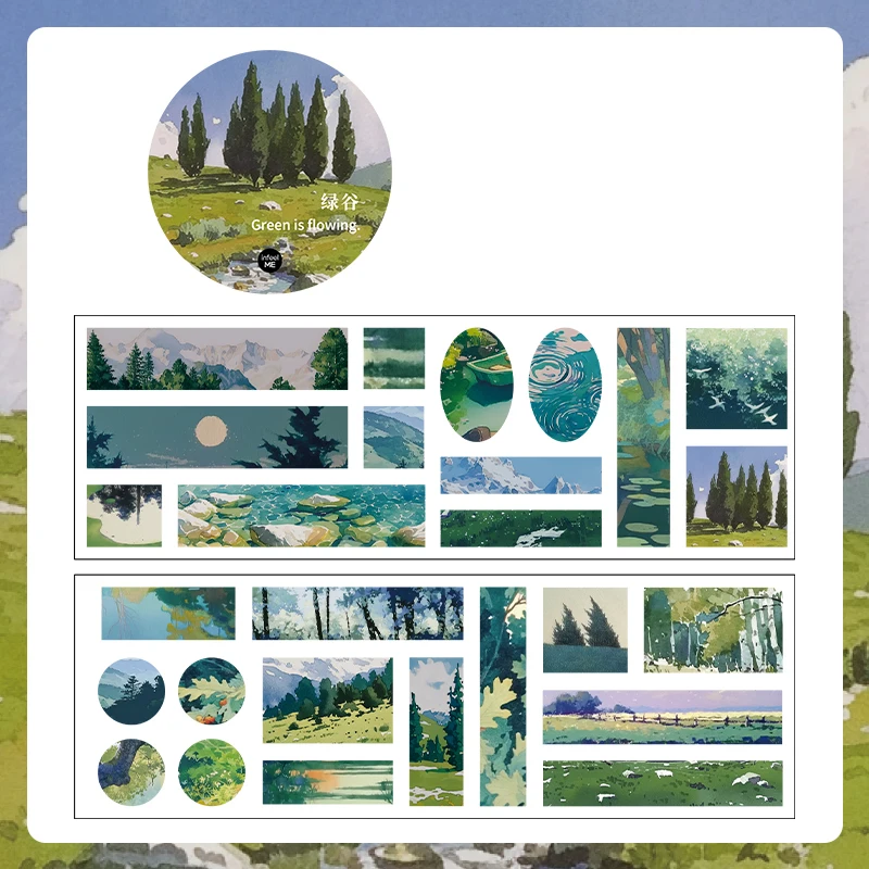 

6*200 см лента васи для ландшафтного дизайна, встреча горы и моря, креативный журнал «сделай сам», маскировочные ленты для скрапбукинга, эстетические канцелярские принадлежности