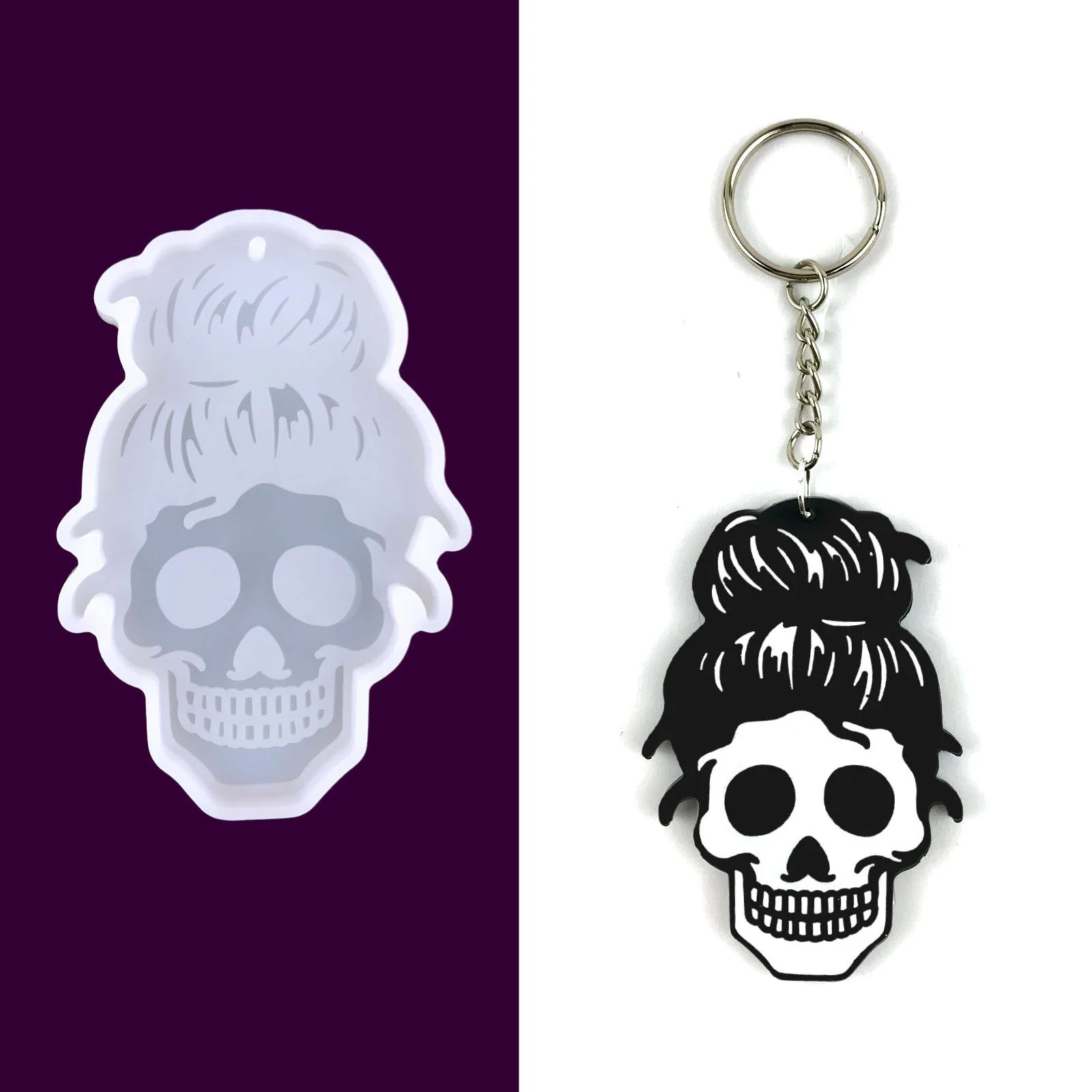 

Skull Keychain Silicone Mould DIY Human Head Skull Key Pendant Backpack Decorative Silicone Mould