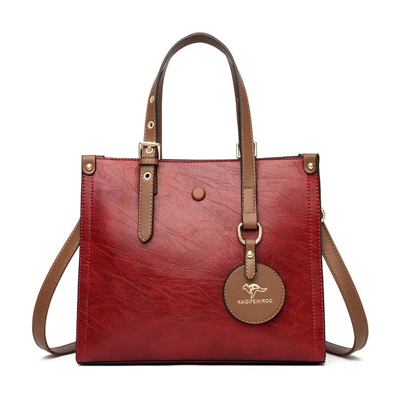 Купи Shoulder Crossbody Bag Large Capacity Ladies Vintage Casual Messenger Tote Bags for Women 2022 New Luxury Handbags Leather за 1,767 рублей в магазине AliExpress
