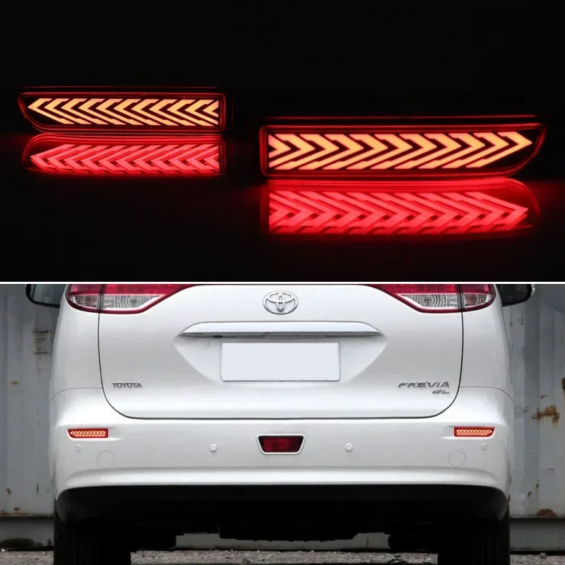 Фото Автомобильные светодиодные лампы заднего бампера для Toyota Previa Estima 2006-2018 стоп-сигнал указатель поворота резервный отражатель лампы задние фонари противотуманные фары №4