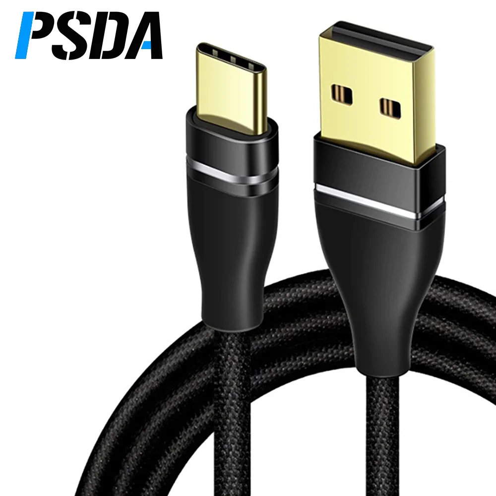 

PSDA 3A USB Type C Cable Fast Charging Wire 1M for Samsung Galaxy S8 S9 Plus Xiaomi mi9 Huawei Mobile Phone Charger