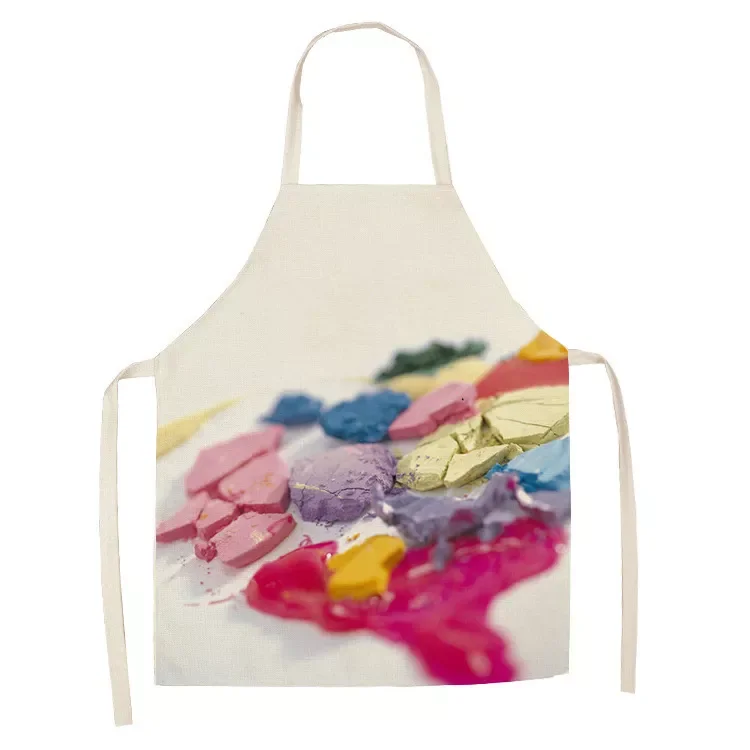 

New in Colorful Nail Polish Cosmetics Theme Print Kitchen Aprons Unisex Dinner Party Cooking Bib Funny Pinafore Cleaning Apron e