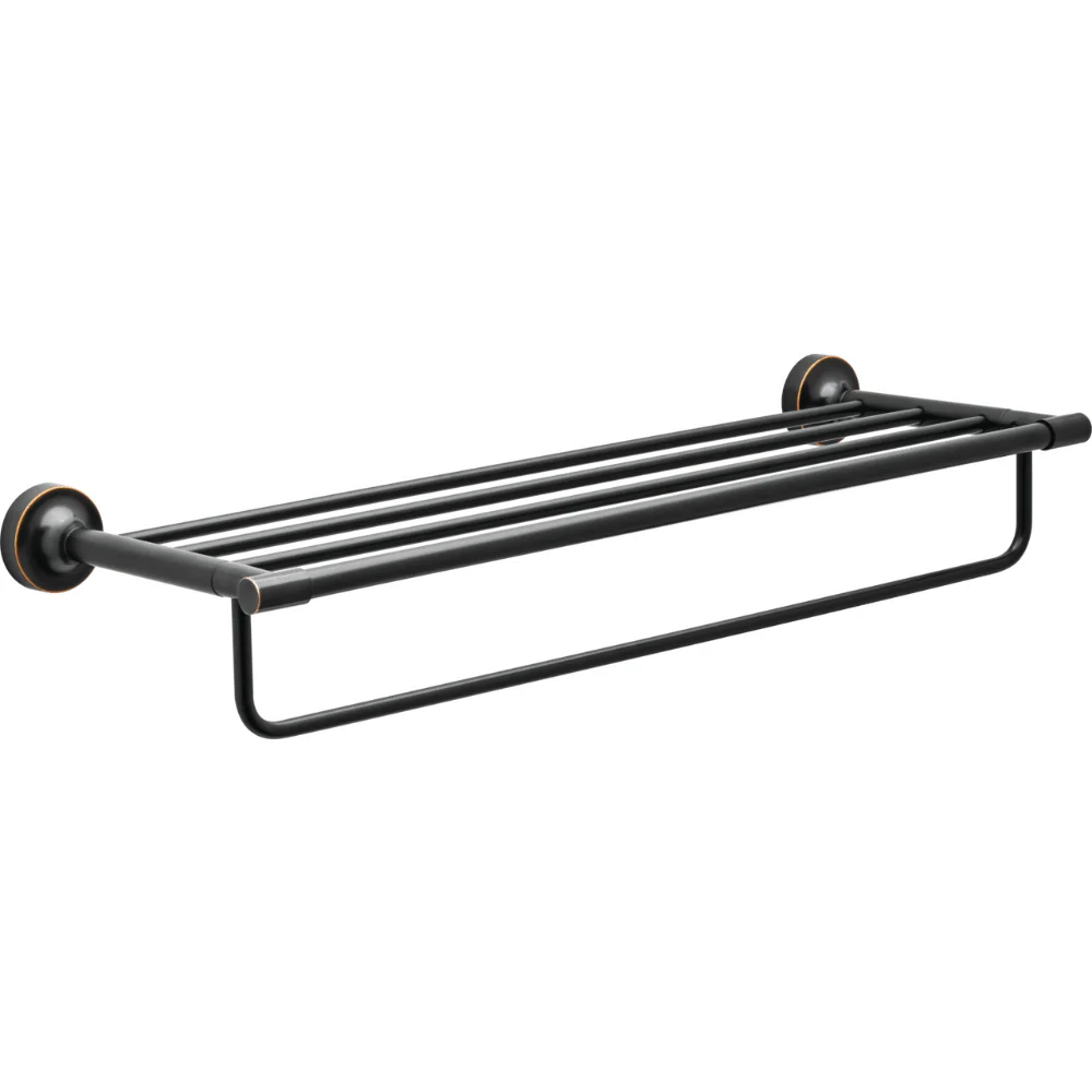 

Holbrook 24" Towel Rack with Item Storage, Oil Rubbed Bronze Shower Organizer Bathroom Shelves