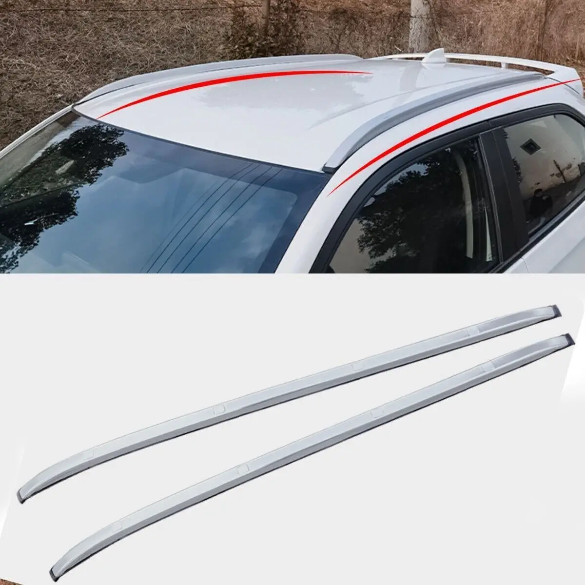 

2Pcs Fits for Honda HRV HR-V 2023 Aluminum Top Roof Rail Rack Side Rail Bar
