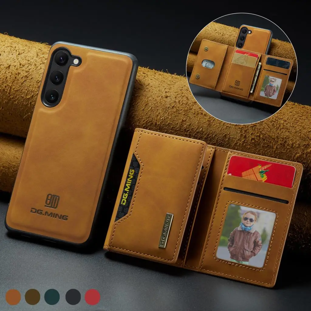 

Detachable Leather Wallet Magnetic Bag Case For Samsung S23 Ultra S22 Plus S21 A12 A52 A72 A23 A53 A73 Z Fold 4 Cards Solt Cover
