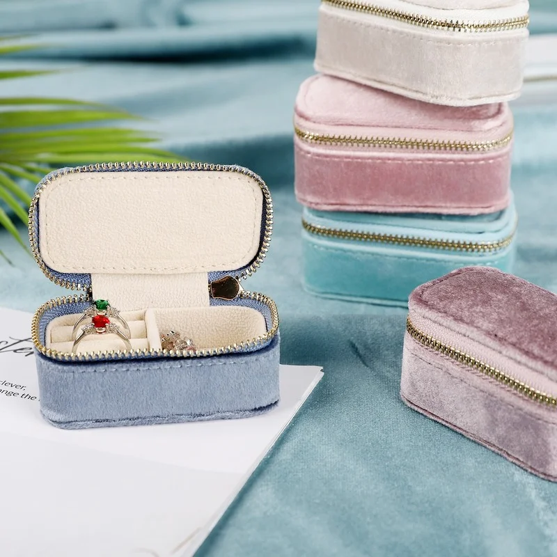 

Velvet Travel Jewelry Storage Box Super Tiny Mini Jewellery Box Earing Ring