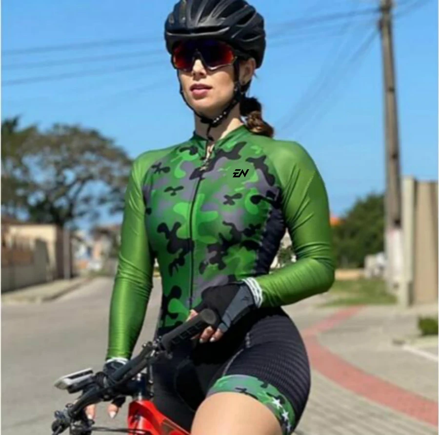 

Новинка 2022, летняя цельная Женская одежда для велоспорта, женский комбинезон с длинным рукавом, комбинезон из лайкры с УФ-защитой ENCYMO