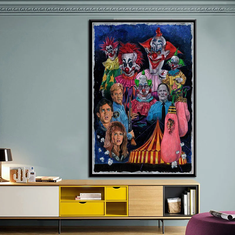 

Comic Killer Klowns From Outer Space Horror Movie Canvas Painting Pictures On The Wall Abstract Decorative Home Decor Quadro