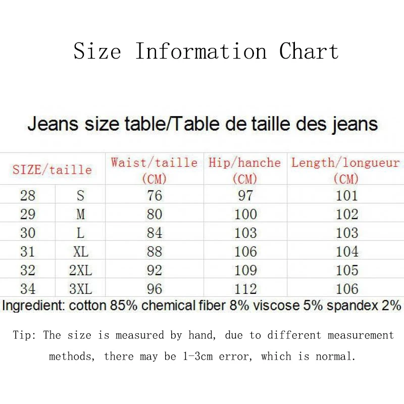 Men's Streetwear Skinny Cacual Designer Long Denim Pants Trousers Straight Jeans Fashion Streetwear Men Middle waist Jeans