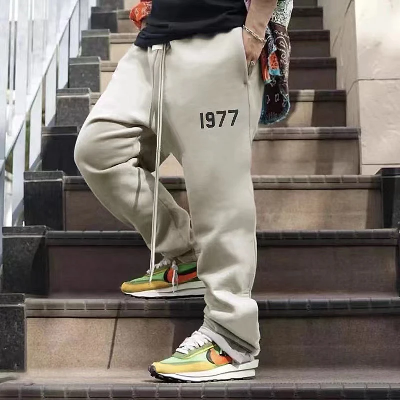 

New LEE FOG Essentials Sweatpants High Quality 1977 Fleece Straight Leg Trousers Casual Loose Pants for Men Women