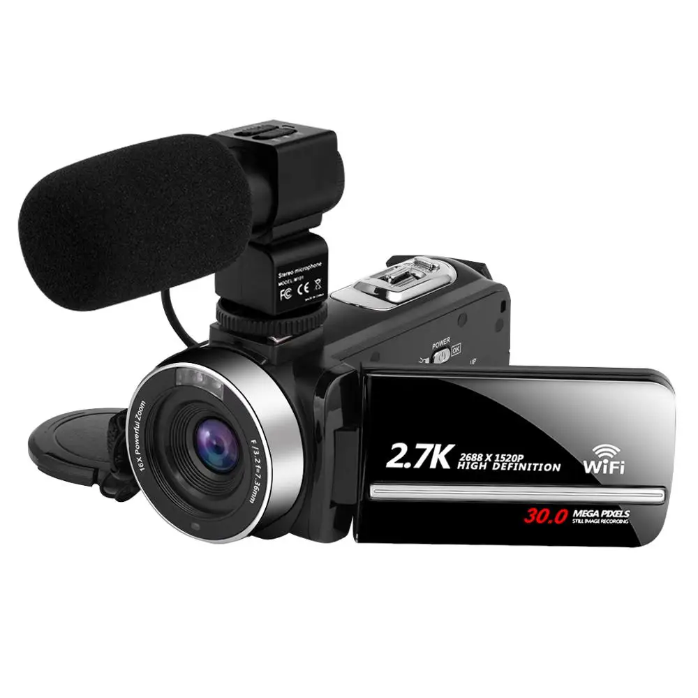 Видеокамера цифровая с Wi-Fi ночным видением 2 7 k сенсорный экран 30MP 16X | Электроника