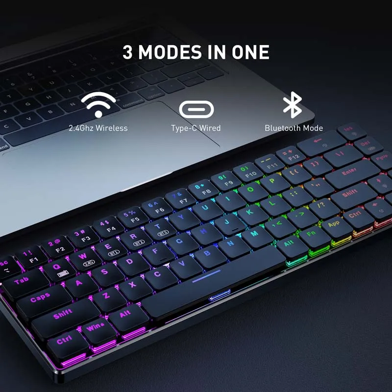 Mechanical Keyboard RGB Computer 69 Keys Keyboard Gamer Bluetooth Wireless Wired Backlight Gaming Keyboard for PC Laptop enlarge