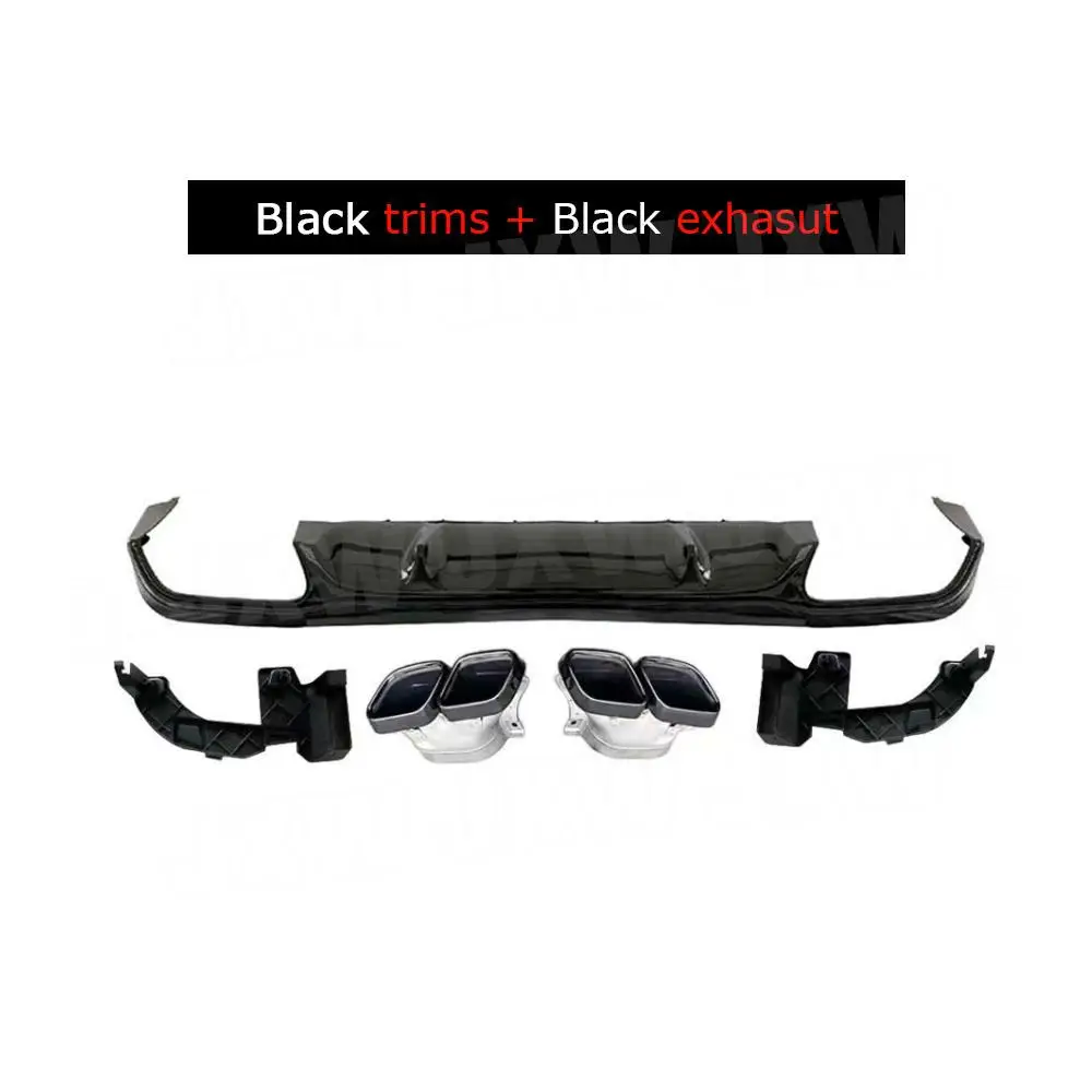 Диффузор для заднего бампера из АБС-пластика с насадками выхлопных газов Mercedes Benz