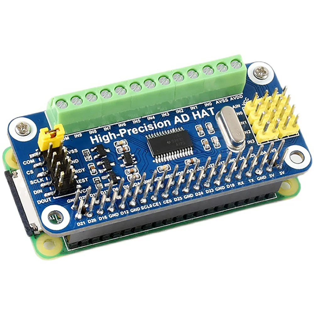 High Precision AD Hat Expansion Board Module 10 Channel Module ADS1263 For Raspberry Pi Compatible with Jetson Nano