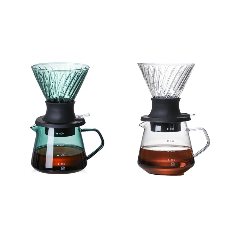 

600 мл погружной капельный переключатель стекло V60 наполнитель Кофеварка V-образная капельная Кофеварка и фильтры