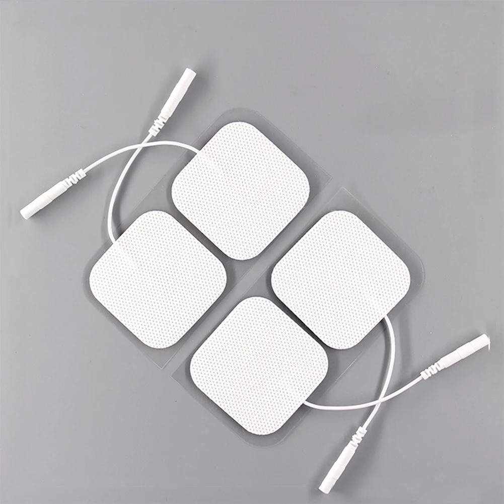 

Square Replacement Electrode Pads Muscle Stimulator Non Woven Fabric For Massager 5x5cm Self Adhesive 2mm Plug Tens Acupuncture