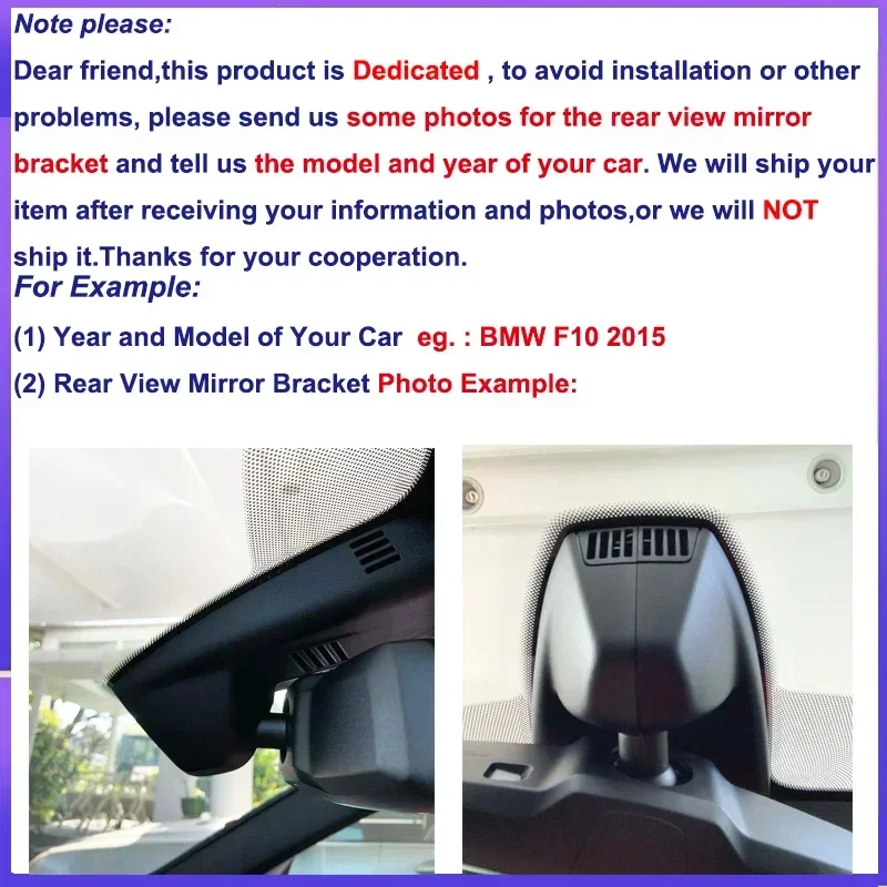 Автомобильный видеорегистратор HD 1080P с Wi-Fi для BMW F11 7 серии F02 5 F10 528 F06 F07 X3 F25 523i 520d 535i