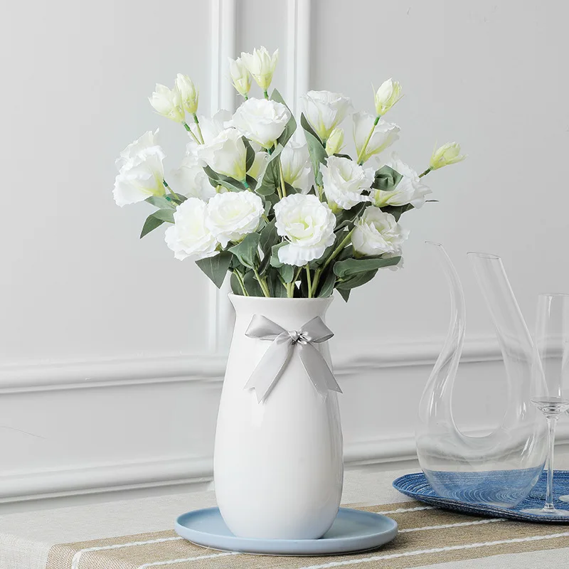 70 см Eustoma Искусственный Пион из шелка цветочный букет 3 вилки для детской комнаты -