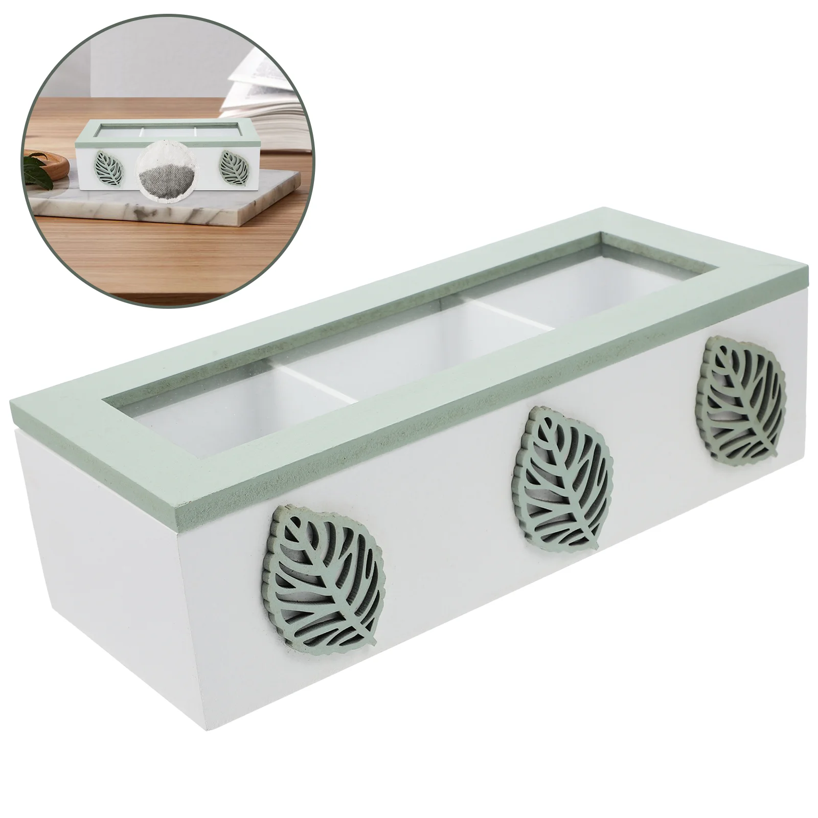 

Tea Storage Containers Dispenser Sugar Packet Organizer Wooden Bag Cabinet Bags