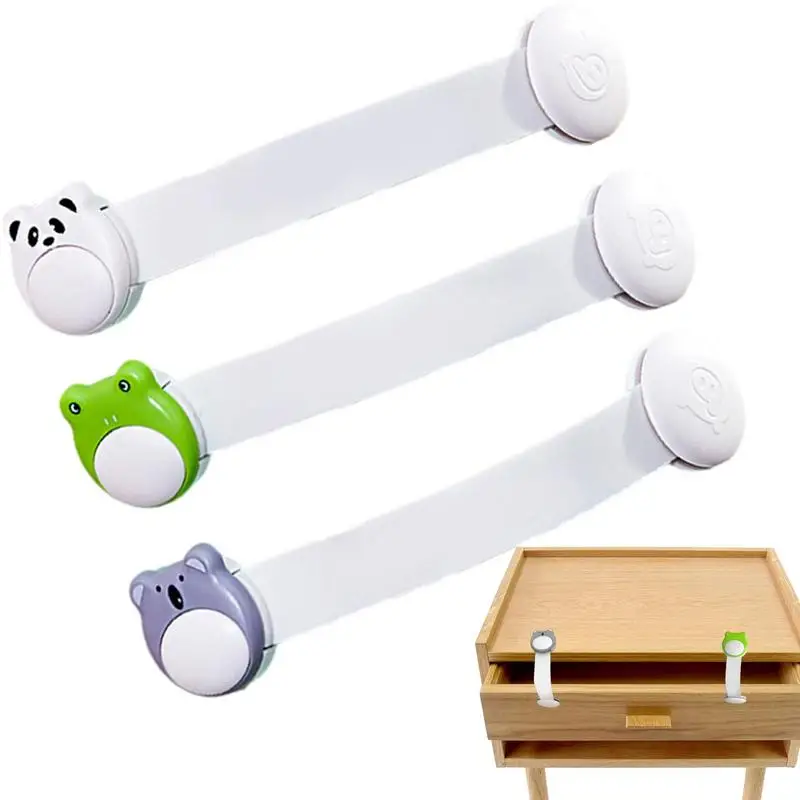 

Child Locks For Cabinets Cute Cartoon Baby Locks For Cabinets And Drawers 3Pcs Child Safety Strap Locks For Cabinet Doors
