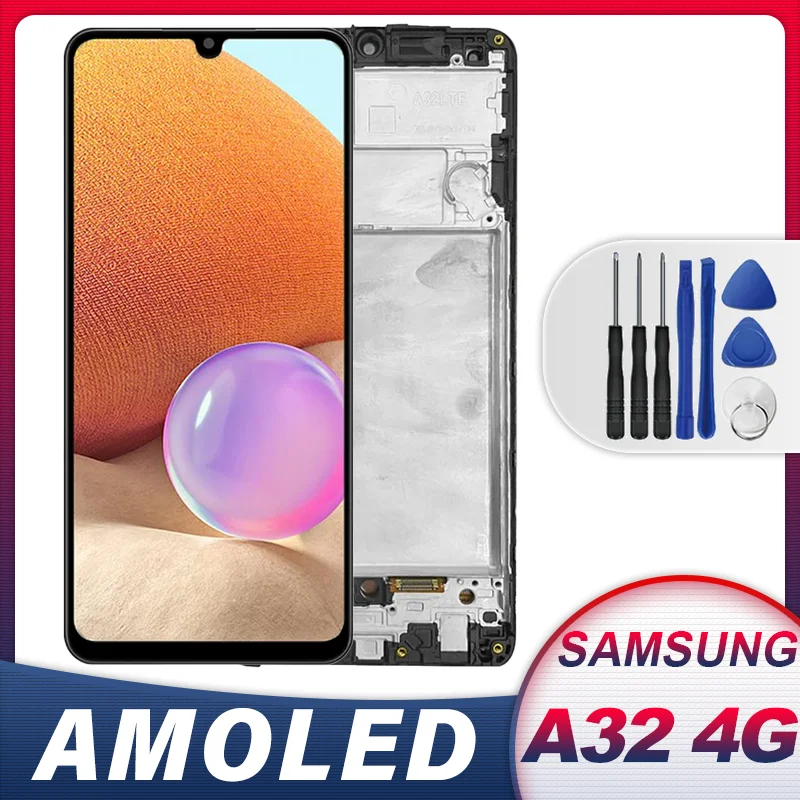 

6.4" Super AMOLED For Samsung Galaxy A32 4G Lcd Display A325F A325N Touch Screen Replacement Digitizer Assembly