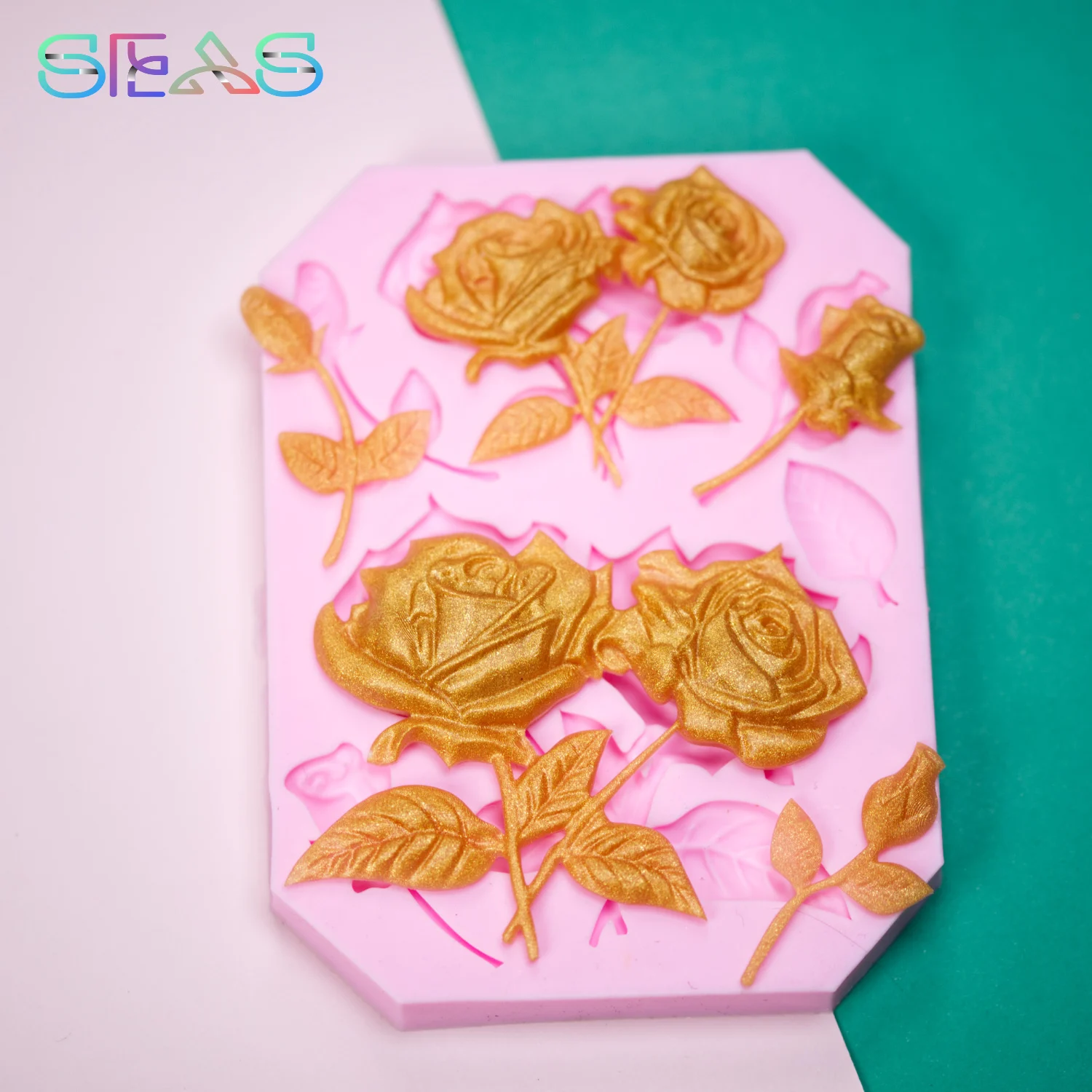 

rose flower silicone mold for decorating cake DIY pastry fondant candy muffins jelly valentine blooming rose resin epoxy mold