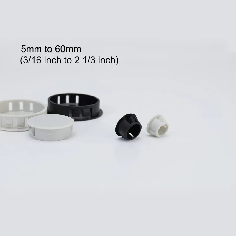 

10pcs M5-M30 Black White Nylon Plastic Round Round Snap-on 3/16 Inch 12mm Waterproof Hole Plugs Panel Locking Hole Plug Cover