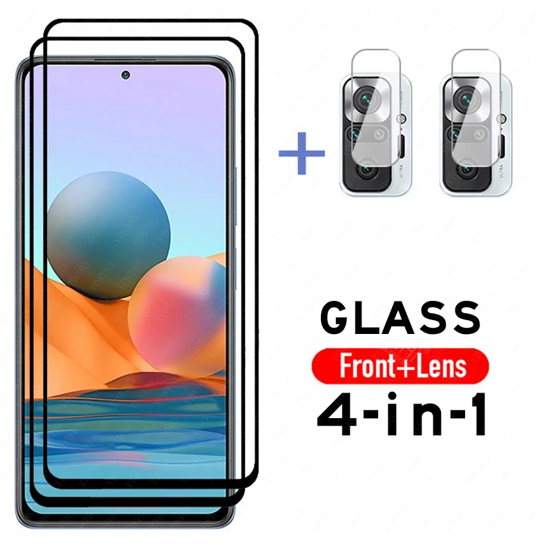 

case For Redmi Note 10 glass Screen Protective Film cover Glass on For Xiaomi Redmi Note 10 Pro camera lens Transparent Glass
