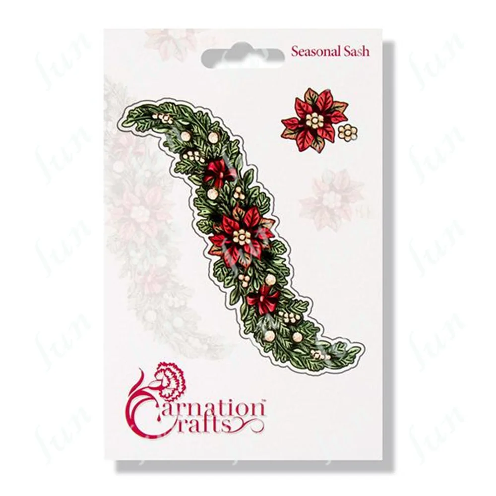 

Cut Die Paper Craft Christmas Seasonal Sash Flowers Craft Metal Cutting Dies Mold Scrapbooking Card Photo Album Decoration