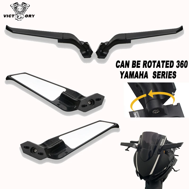 

Motorcycle Side Rearview Mirror Modified Wind Wing Adjustable 360 Rotating Rearview Mirror Suitable YAMAHA YZF R1 R6 R3 R25